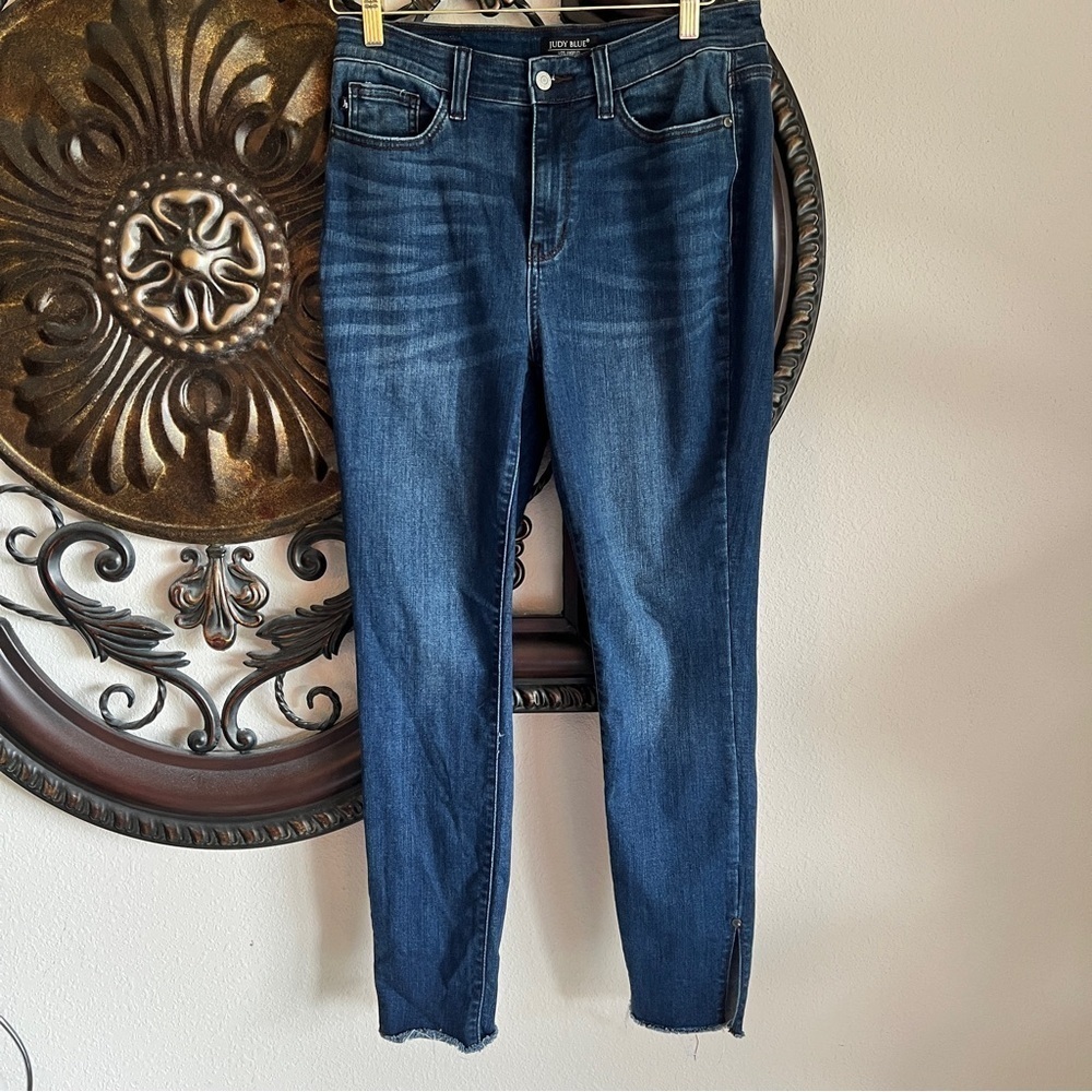 Judy Blue Women’s BAY CITY SLIT HEM HIGH RISE SKINNY Jeans Pants Trousers 9/29 - Picture 15 of 16